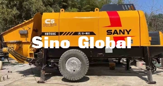 ব্যবহৃত Sany ট্রেলার মাউন্ট করা কংক্রিট পাম্প THB60C 90kw রেটেড পাওয়ার