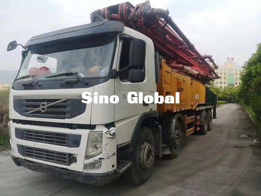 ভলভ চ্যাসিস 56m / 6 সেকশন সহ লাল ব্যবহৃত কংক্রিট পাম্প ট্রাক