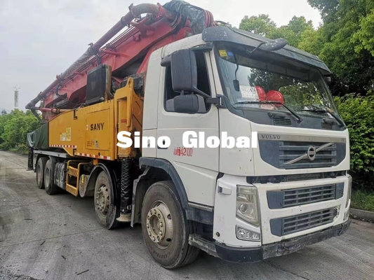 ভলভ চ্যাসিস 56m / 6 সেকশন সহ লাল ব্যবহৃত কংক্রিট পাম্প ট্রাক