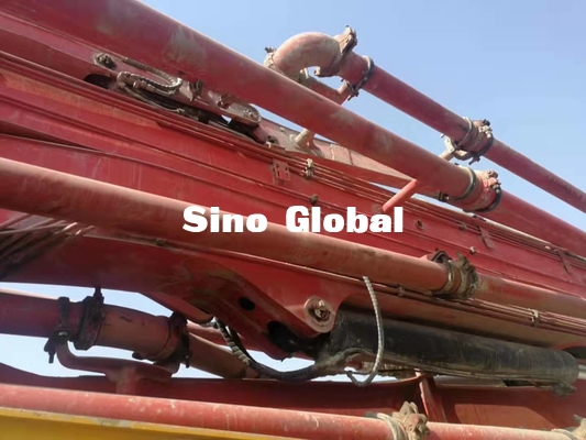 ভলভ চ্যাসিস 56m / 6 সেকশন সহ লাল ব্যবহৃত কংক্রিট পাম্প ট্রাক