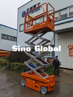 230kg ক্ষমতা ডিজেল কাঁচি উত্তোলন 7.8m কাজের উচ্চতা CE অনুমোদিত