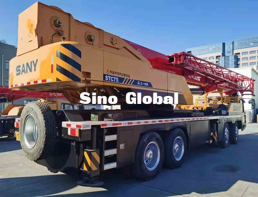 2য় হাত 75 টন ট্রাক ক্রেন Sany STC75 সঙ্গে 12m মেইন বুম 80Km/h