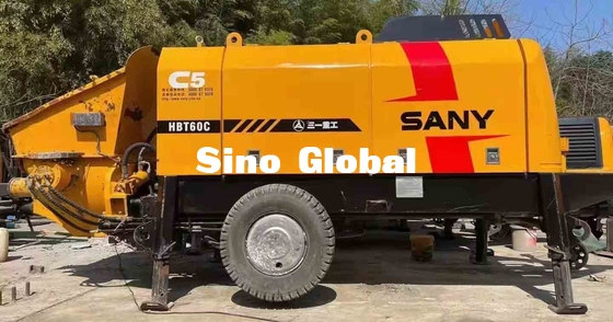 ব্যবহৃত Sany ট্রেলার মাউন্ট করা কংক্রিট পাম্প THB60C 90kw রেটেড পাওয়ার
