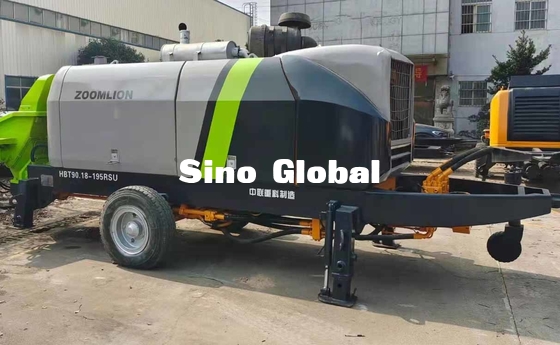 195kw শক্তি ব্যবহৃত কংক্রিট ট্রেলার পাম্প Zoomlion THBT90.18.195RSU 93m3/H