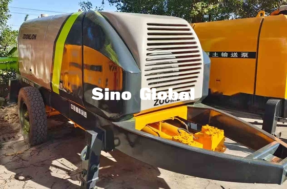 ব্যবহৃত বৈদ্যুতিক ট্রেলার কংক্রিট পাম্প Zoomlion 600L হপার ক্ষমতা