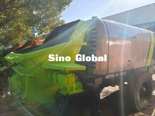 ব্যবহৃত বৈদ্যুতিক ট্রেলার কংক্রিট পাম্প Zoomlion 600L হপার ক্ষমতা
