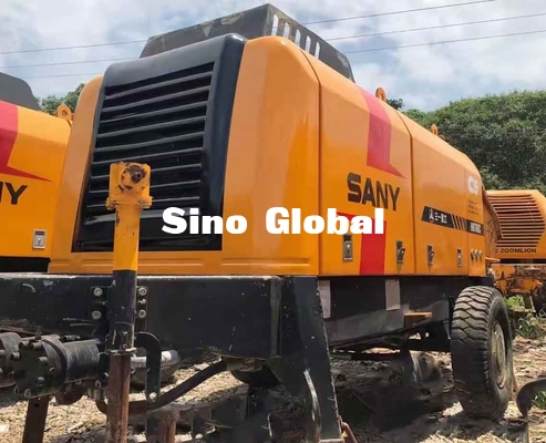 বৈদ্যুতিক ব্যবহৃত কংক্রিট ট্রেলার পাম্প Sany HBT6013 90KW রেটেড পাওয়ার